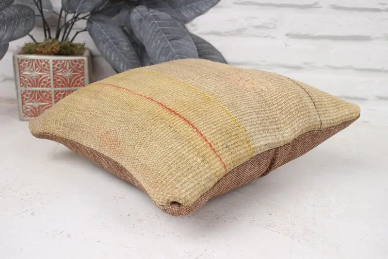Home Decor Pillow, Pillow Sham, Crochet Pattern Cushion, Nautical Throw Cushion Case, 12x12 Beige Cushion, Turkish Pillow, Boho Pillow - 6