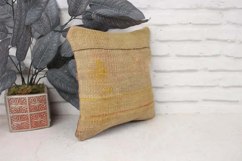 Home Decor Pillow, Pillow Sham, Crochet Pattern Cushion, Nautical Throw Cushion Case, 12x12 Beige Cushion, Turkish Pillow, Boho Pillow - 3