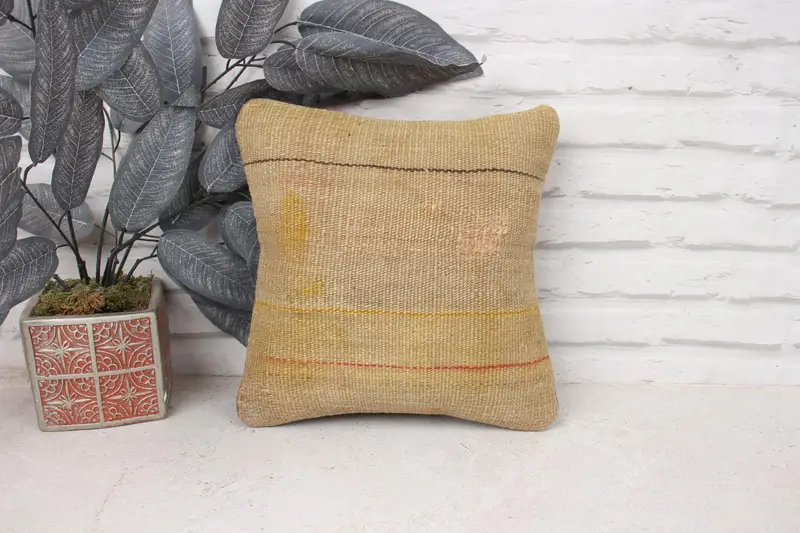 Home Decor Pillow, Pillow Sham, Crochet Pattern Cushion, Nautical Throw Cushion Case, 12x12 Beige Cushion, Turkish Pillow, Boho Pillow - 1
