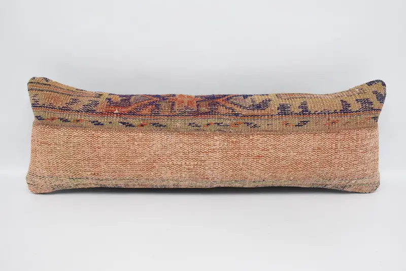 Colorful Cushion, Meditation Pillow Case, 12x36 Blue Cushion, Cushion Cover, Gift Pillow, Handmade Kilim Cushion, Kilim Cushion Sham - 1
