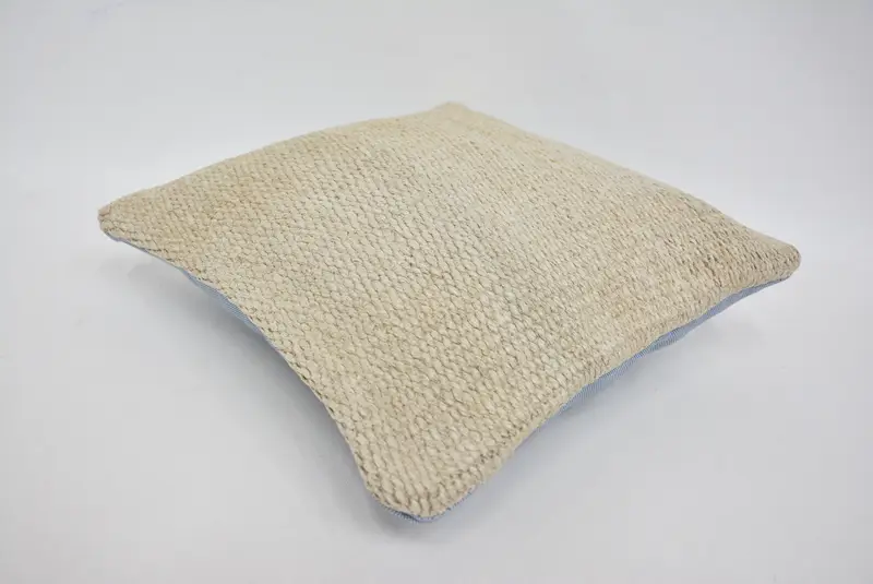 Cushion, Boho Pillow, 14x14 Beige Cushion Case, Turkish Kilim Pillow, Interior Designer Pillow, Tapestry Pillow Case, Handwoven Cushion Case - 6