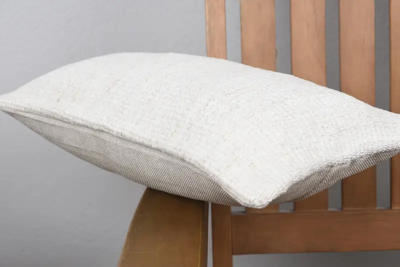 Knitted Cushion, Kilim Pillow, Boho Pillow, 8x16 White Cushion Cover, Home Decor Pillow, Art Deco Cushion, Pillow Cover - 6