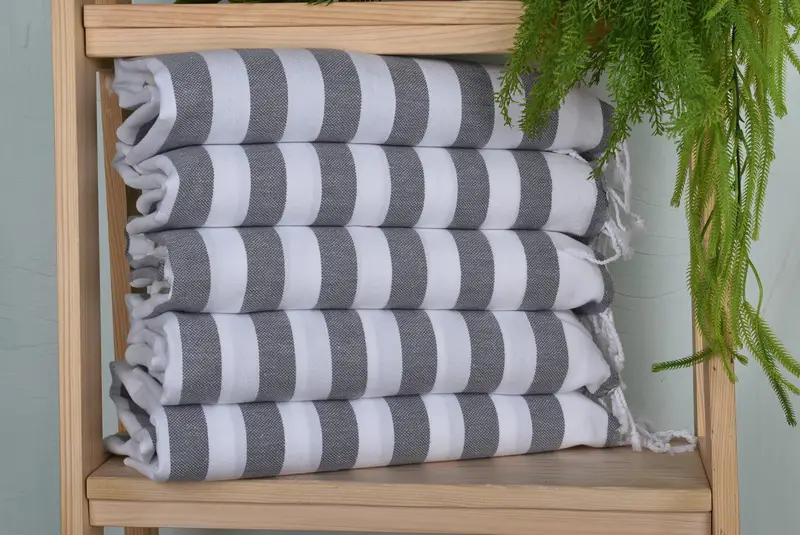 Wedding Gift, Personalized Hand Towel, Monogram Towels, 44x20 Cotton Striped Towel, Spa Towel, Monogrammed Hand Towel, Merry Christmas Gifts - 1