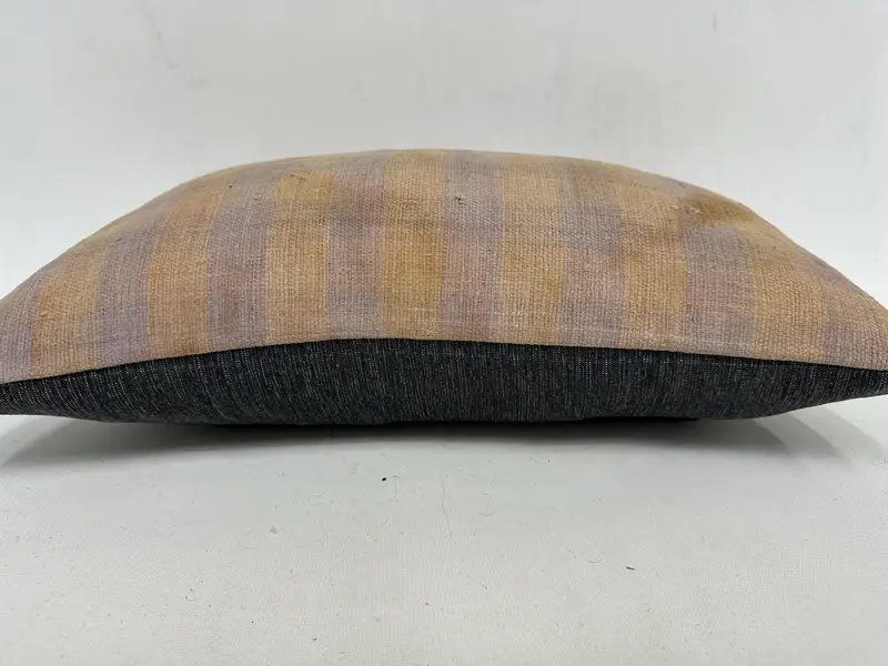 Vintage -Kilim -Kissen, Bankkissenabdeckung, Kissen, 12x20 beige Kissenbezug, handgewebte Kissenbezug, türkisches Kilim -Kissen, Kilim -Kissenschein - 5
