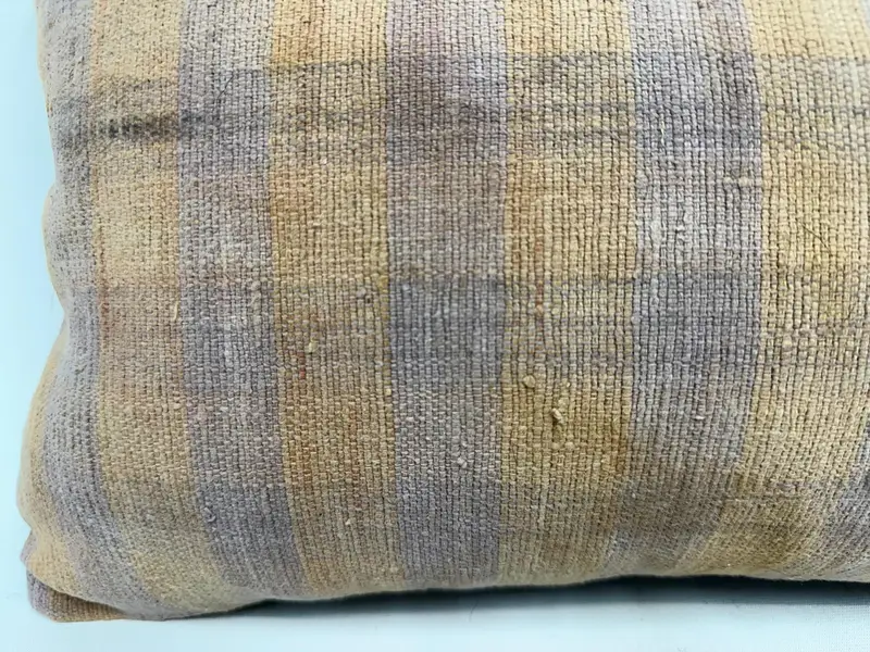 Vintage -Kilim -Kissen, Bankkissenabdeckung, Kissen, 12x20 beige Kissenbezug, handgewebte Kissenbezug, türkisches Kilim -Kissen, Kilim -Kissenschein - 2
