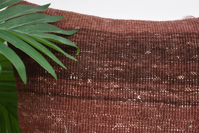 Southwestern Cushion Case, Throw Kilim Pillow, Kilim Cushion Sham, Cushion, Authentic Cushion Cover, Gift Pillow, 12x12 Brown Cushion - 2