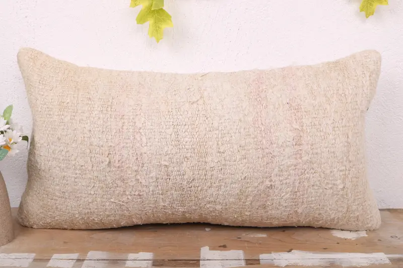Pet Pillow Case, Authentic Pillow Cover, Pillow Case, 12x24 Beige Cushion Cover, Boho Pillow Sham Cover, Boho Pillow, Antique Pillows - 2