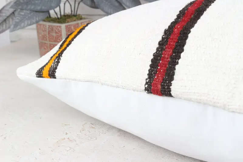 Cushion, Turkish Pillow, Decorative Throw Pillow Sham, Christmas Pillow, Kilim Cushion Sham, 22x22 White Pillow Cover, Pillow for Couch - 8