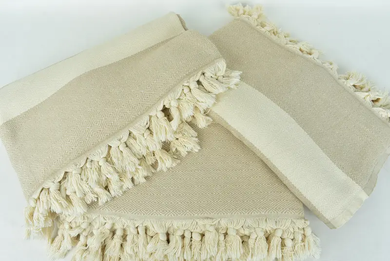 Organic Throw, 92x80 Cotton Diamond Towel, Boho Throw Blankets, Maid Of Honor Gift, Throw Blanket, Wedding Hand Made Gift, Personalized Blanket - 6