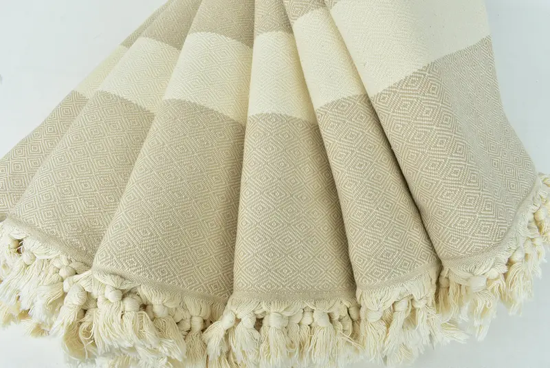 Organic Throw, 92x80 Cotton Diamond Towel, Boho Throw Blankets, Maid Of Honor Gift, Throw Blanket, Wedding Hand Made Gift, Personalized Blanket - 4