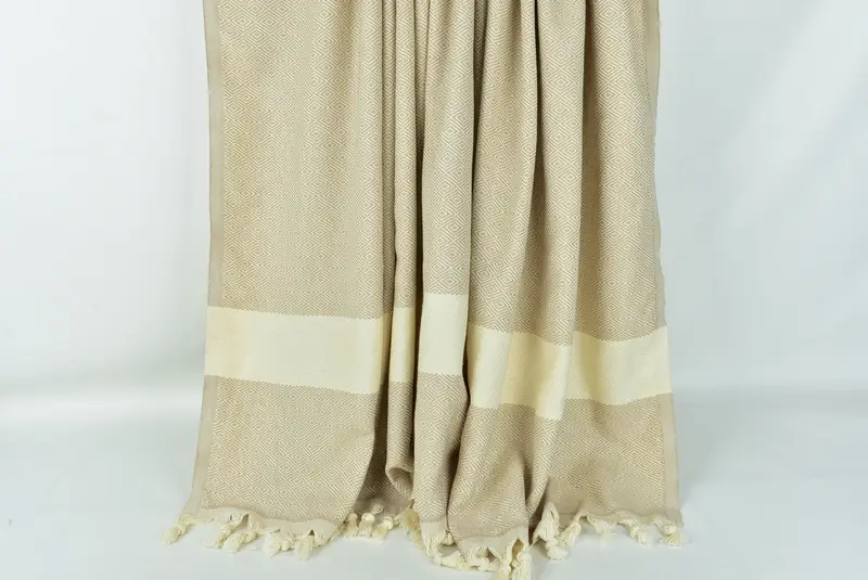 Organic Throw, 92x80 Cotton Diamond Towel, Boho Throw Blankets, Maid Of Honor Gift, Throw Blanket, Wedding Hand Made Gift, Personalized Blanket - 8