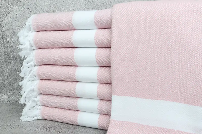 Custom Beach Towel, Handmade Gift, 70x40 Cotton Diamond Towel, Valentines Day Gift Idea, Personalized Gift, Beach Theme Bachelorette Party Gifts - 1