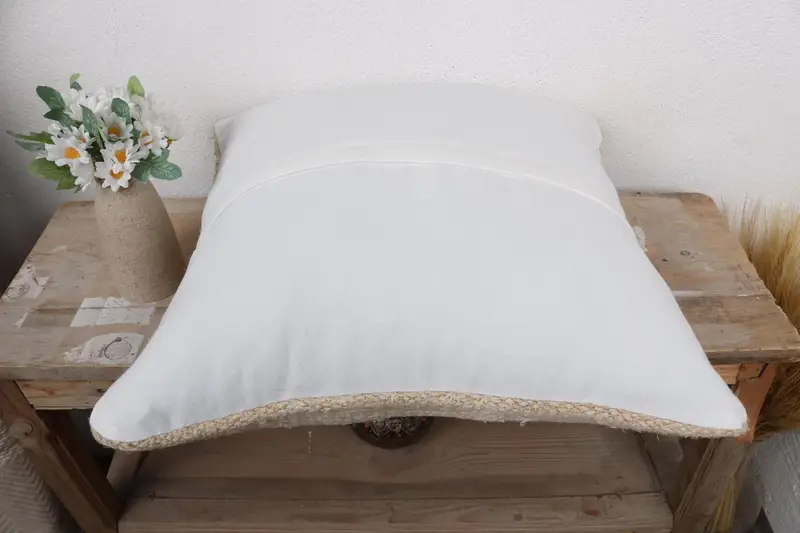 Pillow Cover, Turkish Pillow, Ethnic Pillow Cover Cushion Cover, Kilim Pillow, Aztec Pillow Sham, Turkish Kilim Pillow, 18x18 Beige Cushion Cover - 7