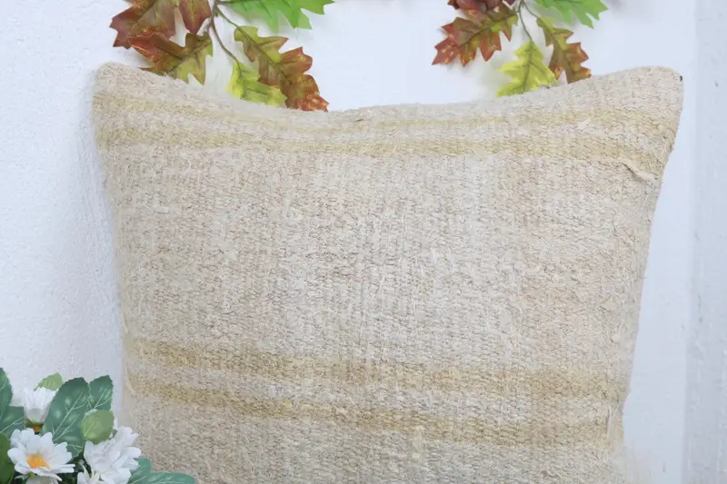 Pillow Cover, Turkish Pillow, Ethnic Pillow Cover Cushion Cover, Kilim Pillow, Aztec Pillow Sham, Turkish Kilim Pillow, 18x18 Beige Cushion Cover - 5