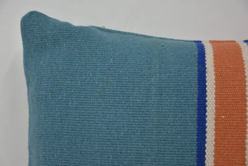 Vintage Pillow, Pillow Cover, Home Decor Pillow, Pillow for Couch, Office Chair Cushion Cover, 16x24 Blue Pillow Case, Wool Kilim Pillow Pillow - 2