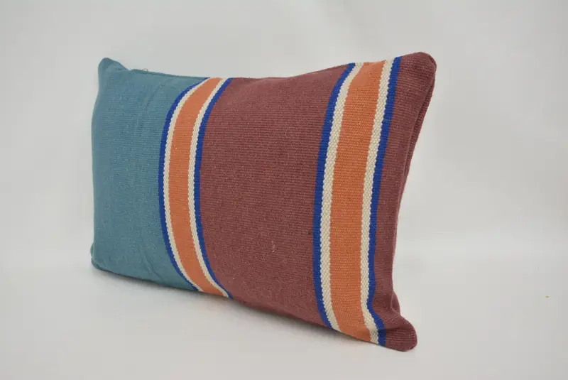 Vintage Pillow, Pillow Cover, Home Decor Pillow, Pillow for Couch, Office Chair Cushion Cover, 16x24 Blue Pillow Case, Wool Kilim Pillow Pillow - 4