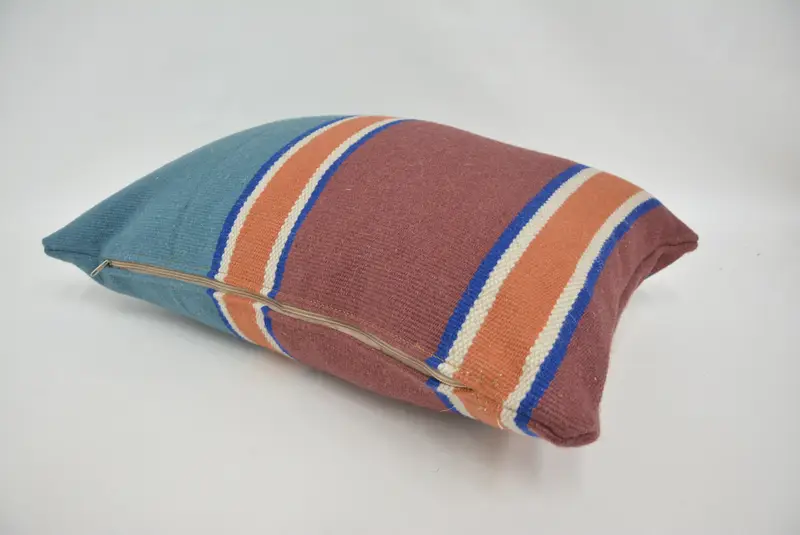 Vintage Pillow, Pillow Cover, Home Decor Pillow, Pillow for Couch, Office Chair Cushion Cover, 16x24 Blue Pillow Case, Wool Kilim Pillow Pillow - 6