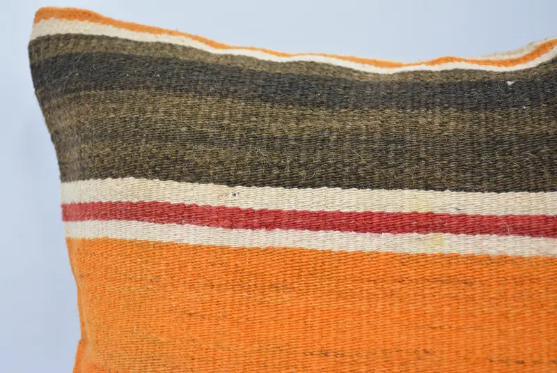 Bohemian Cushion Pillow Case, Turkish Kilim Pillow, Cushion, 16x16 Orange Pillow Case, Interior Designer Pillow, Kilim Pillow Cover, Luxury Pillow - 2