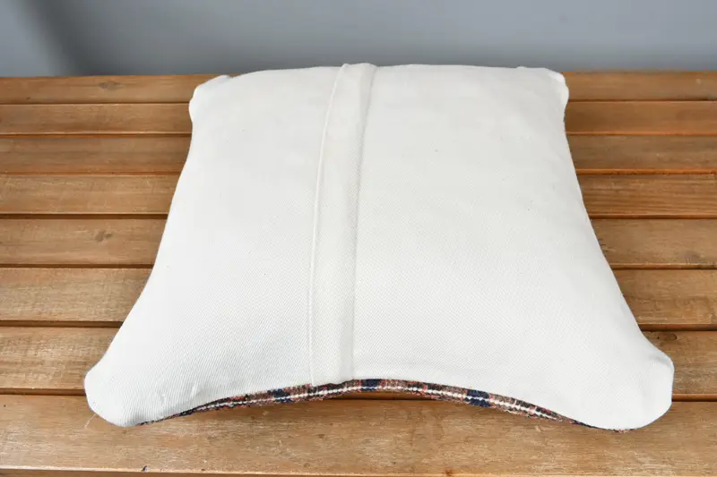 Bolster Pillow Case, Neutral Pillow Cover, Interior Designer Pillow, Vintage Kilim Pillow, 14x14 Blue Cushion Cover, Pillow Cover, Pillow for Sofa - 5
