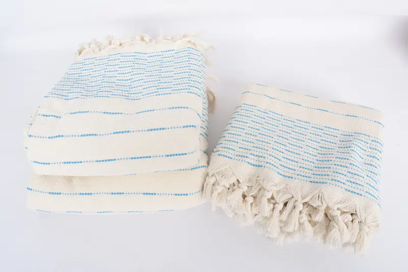 Decorative Blanket, Bachelorette Party Items, Woven Throw Blanket, 98x92 Cotton Striped Design Towel, Bridesmaid Favors, Wedding Favors - 7