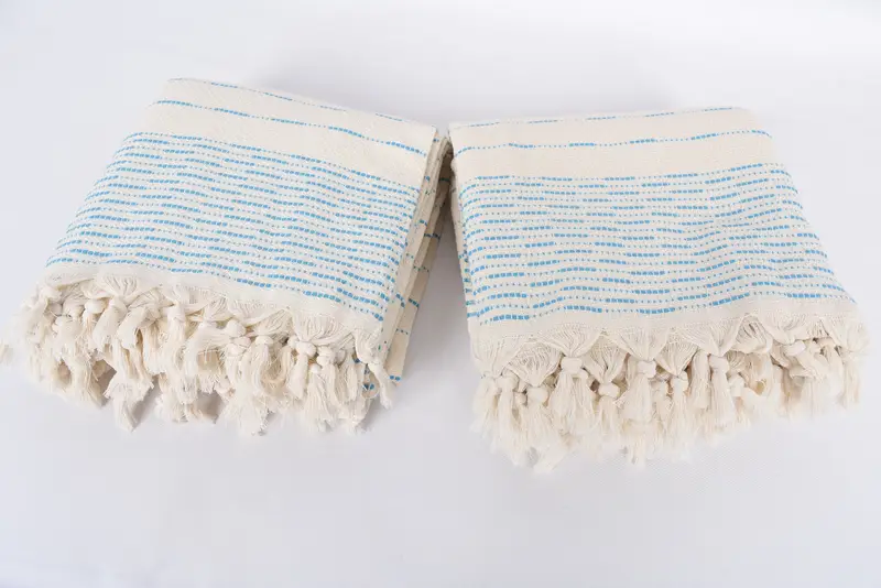 Decorative Blanket, Bachelorette Party Items, Woven Throw Blanket, 98x92 Cotton Striped Design Towel, Bridesmaid Favors, Wedding Favors - 6