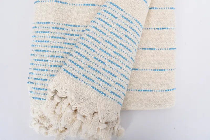 Decorative Blanket, Bachelorette Party Items, Woven Throw Blanket, 98x92 Cotton Striped Design Towel, Bridesmaid Favors, Wedding Favors - 8