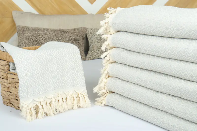 Turkish Cotton Throw Blanket, Halloween Blanket, Housewarming Gift, Tablecloth, Wedding Favors, 96x80 Cotton Diamond Towel, Bachelorette Party Favor - 4