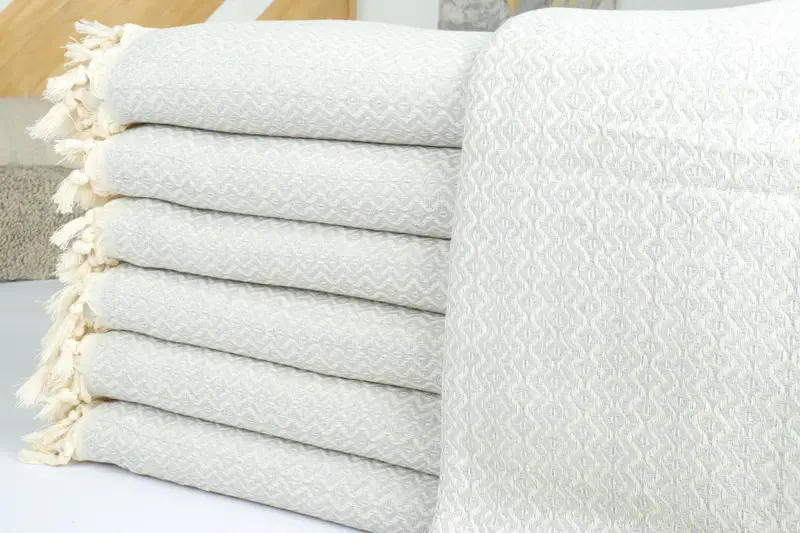 Turkish Cotton Throw Blanket, Halloween Blanket, Housewarming Gift, Tablecloth, Wedding Favors, 96x80 Cotton Diamond Towel, Bachelorette Party Favor - 2