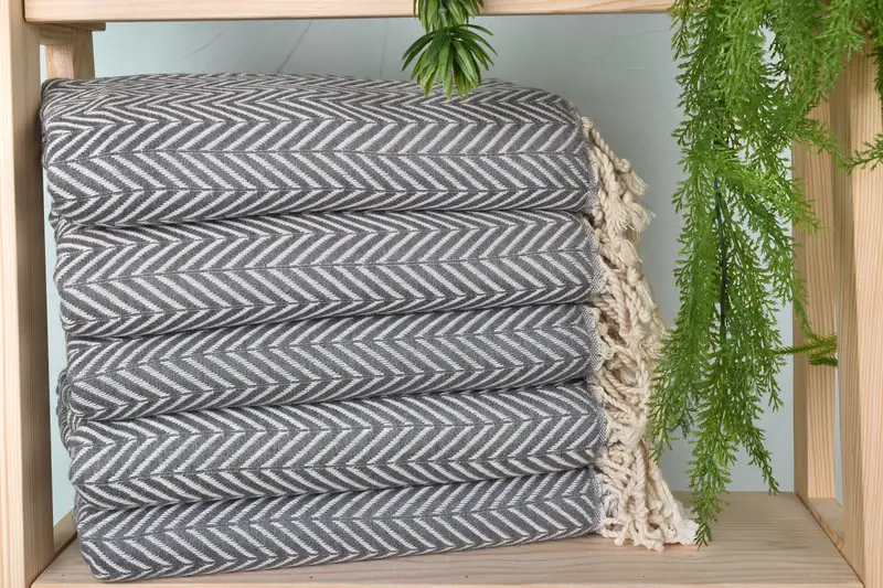 Monogram Turkish Towel, Turkish beach towel with fringe, Gift For Him, 70x40 Cotton Zig zag Towel, Spa Towel, Christmas Favors, Turkish beach towel - 2