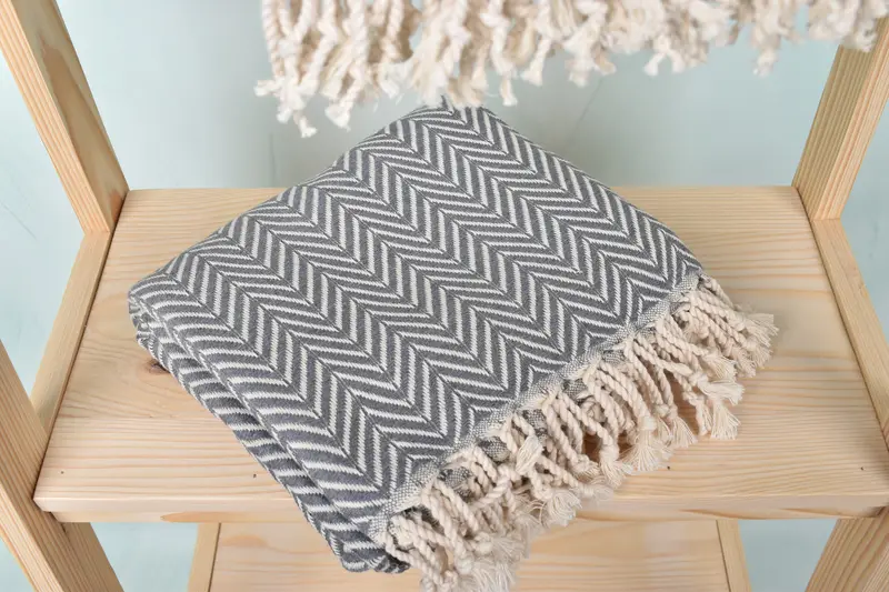 Monogram Turkish Towel, Turkish beach towel with fringe, Gift For Him, 70x40 Cotton Zig zag Towel, Spa Towel, Christmas Favors, Turkish beach towel - 5