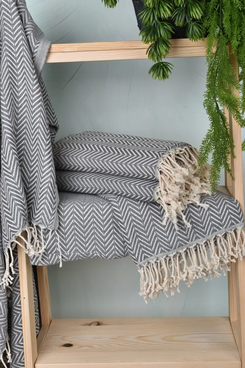 Monogram Turkish Towel, Turkish beach towel with fringe, Gift For Him, 70x40 Cotton Zig zag Towel, Spa Towel, Christmas Favors, Turkish beach towel - 6