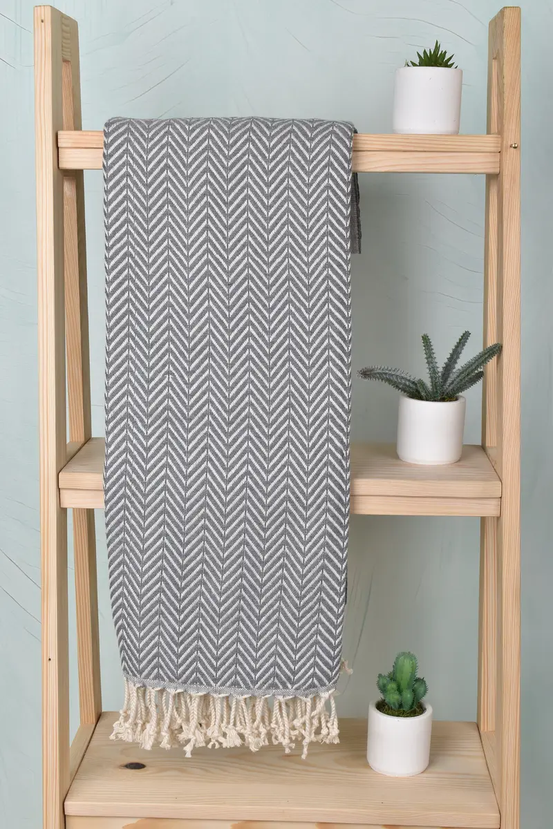 Monogram Turkish Towel, Turkish beach towel with fringe, Gift For Him, 70x40 Cotton Zig zag Towel, Spa Towel, Christmas Favors, Turkish beach towel - 8