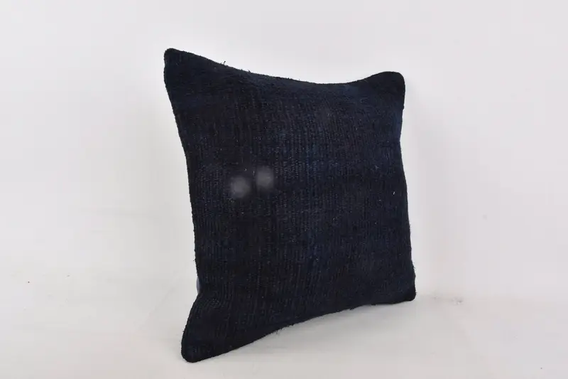 Chair Pillow, Turkish Kilim Pillow, Boho Pillow Sham Cover, Cushion Case, Vintage Pillow, Bohemian Cushion Pillow Sham, 16x16 Blue Pillow Sham - 2
