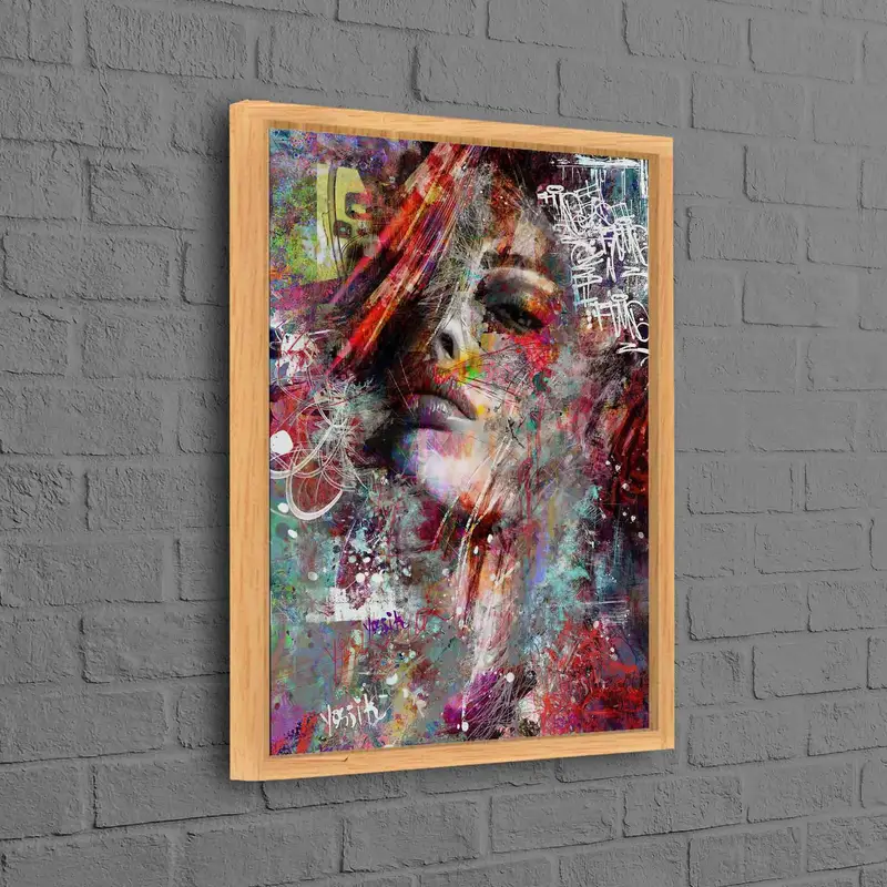 エレガントな抽象的な女性のキャンバス プリント - 鮮やかな北欧アート