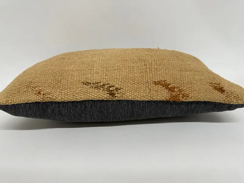 Ethnisches Kilimteppichkissen, 12x20 gelbes Kissen, Vintage -Kilim -Kissen, Kissen für Sofa, handgefertigte Kissenbedeckung, Kissengehäuse, Strickkissenabdeckung - 5