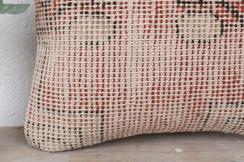 Cushion Case, Accent Throw Cushion Case, Handmade Kilim Cushion, Boho Pillow, Kilim Pillow, 12x12 Red Cushion Cover, Bright Cushion - 3