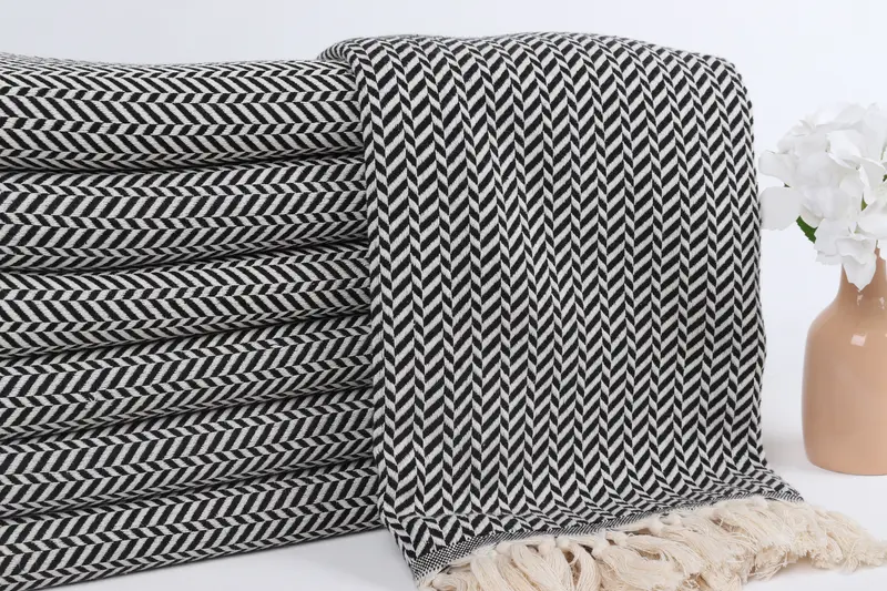 Gym Towel, Handmade Gift, Soft towel, Beach towel, Gift For Coworker, 70x40 Cotton Chevron Towel, Lightweight quick-dry peshtemal towel for travel - 2