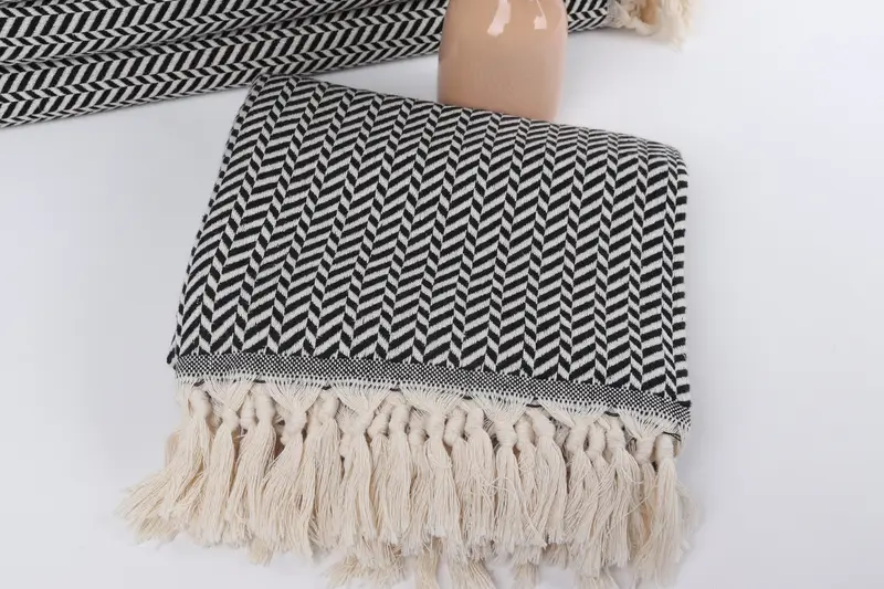 Gym Towel, Handmade Gift, Soft towel, Beach towel, Gift For Coworker, 70x40 Cotton Chevron Towel, Lightweight quick-dry peshtemal towel for travel - 5
