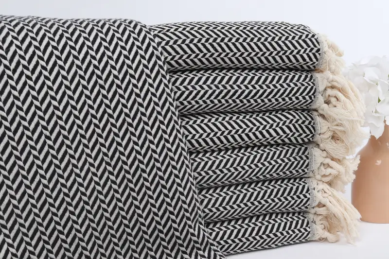 Gym Towel, Handmade Gift, Soft towel, Beach towel, Gift For Coworker, 70x40 Cotton Chevron Towel, Lightweight quick-dry peshtemal towel for travel - 1