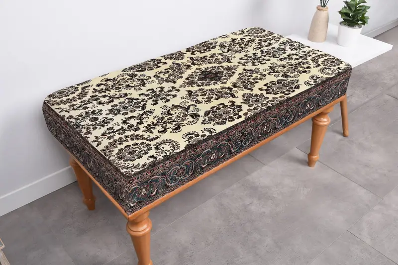 Konforlu Modüler Osmanlı, Kahverengi ve Beyaz Kilimden Esinlenen Osmanlı