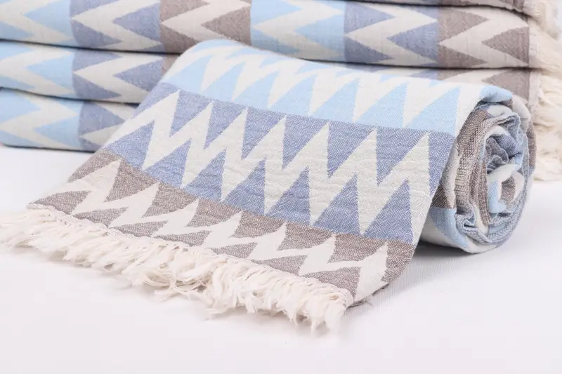 Luxury towel, Bachelorette Party Favor, Wedding Towel, Peshtemal Towel, 70x40 Cotton Zigzag Design Towel, Monogrammed Beach Towel, Absorbent towel - 5
