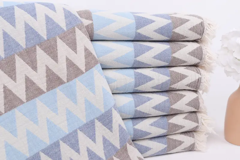 Luxury towel, Bachelorette Party Favor, Wedding Towel, Peshtemal Towel, 70x40 Cotton Zigzag Design Towel, Monogrammed Beach Towel, Absorbent towel - 2