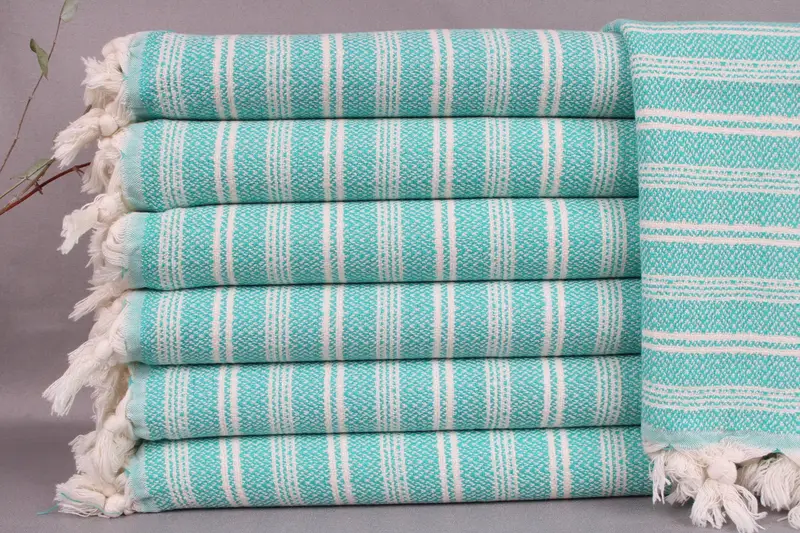 Tea Towel Benetton Green Striped, 18x32 Inches Kitchen Towel