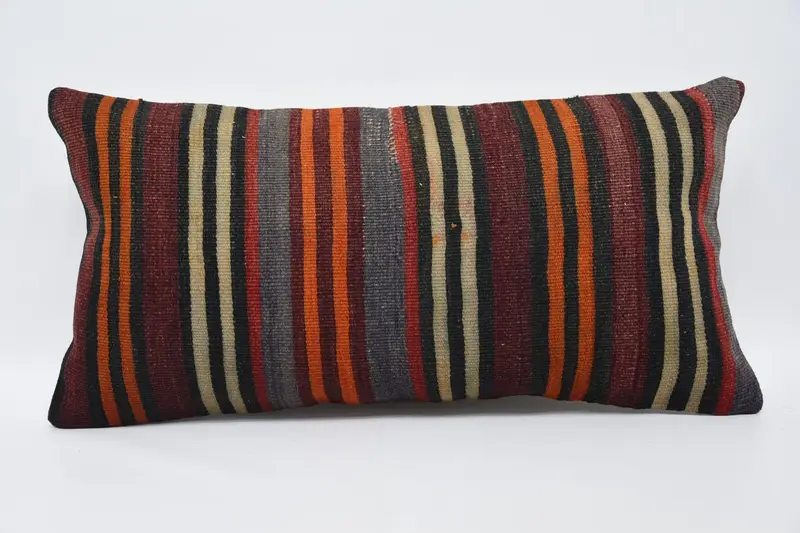 12x24 Blue Pillow Cover, Chair Cushion Case, Boho Pillow Sham Cover, Gift Pillow, Kilim Cushion Sham, Cushion Cover, Sustainable Pillow Case - 1