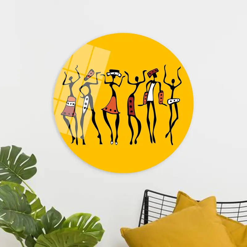 Vibrant African Dance Canvas Print - Yellow & Black