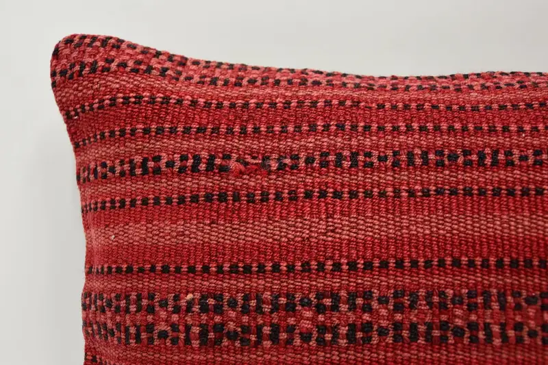 Cushion, Anatolian Pillow Cover, Antique Pillows, 12x20 Red Pillow Sham, Pillow for Sofa, Pillow for Couch, Farmhouse Pillow - 2