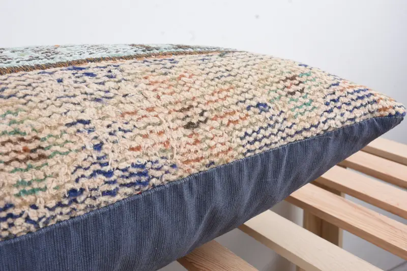 Ethnical Kilim Rug Pillow, Pillow for Couch, Cushion Cover, Turkish Bench Cushion Case, Boho Pillow, 16x48 Green Pillow, Authentic Pillow Cover - 7