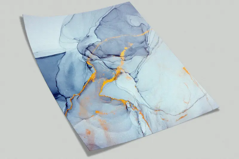 Blue Tones Marble, 3d Wall Paper, Modern Marble Wall Poster, Bright Wall Paper, Modern Wall Paper, Alcohol Ink Wall Decor, - 8