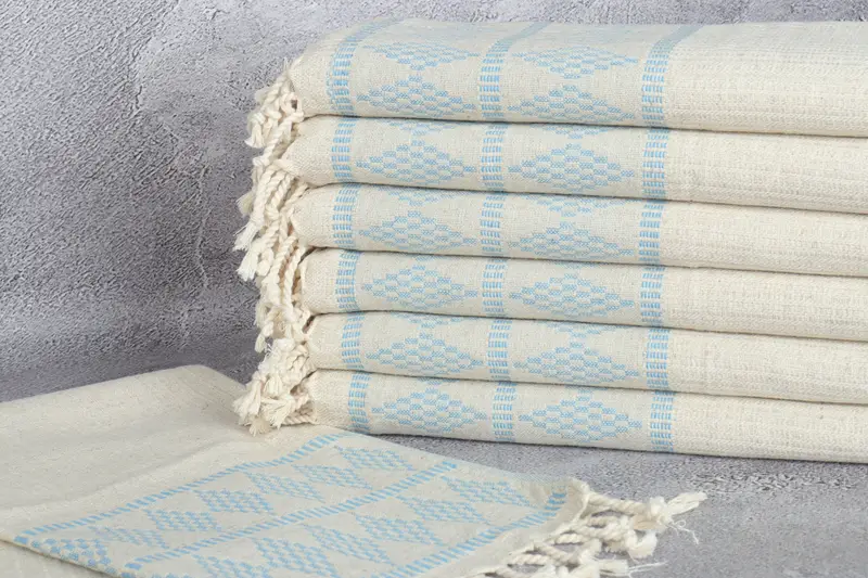 Valentines Day Gift, Wedding Hand Made Gift, Wedding Favors, Monogram Kitchen Towel, 40x20 Linen Kilim Design Towel, Summer Gift, Turkish Hand Towel - 2