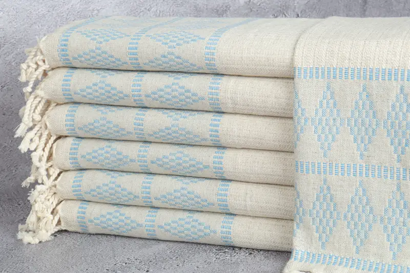 Valentines Day Gift, Wedding Hand Made Gift, Wedding Favors, Monogram Kitchen Towel, 40x20 Linen Kilim Design Towel, Summer Gift, Turkish Hand Towel - 1